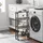Relaxdays Nischenwagen, mit 4 Ebenen, Rollregal Metall, braun/schwarz