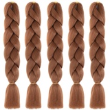 BYNYXI 5 Stücke Jumbo Braids Extensions, 120cm Kunsthaar zum Einflechten Twist Zöpfe Synthetik Crochet Hair Flechthaar Haarverlängerungen Einfarbige Ombre Jumbo Zöpfe Haar Flechten Extensions