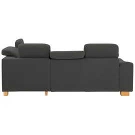 Home Affaire Ecksofa HOME AFFAIRE "Dundee L-Form", grau (anthrazit), B:263cm H:86cm T:219cm, Struktur fein (100% Polyester), Sofas, Ecksofa, wahlweise mit Kopfteilverstellung und zusätzlich mit Bettfunktion