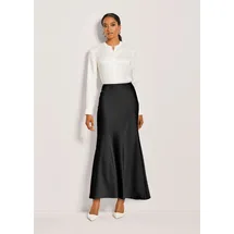 Madeleine Maxirock Damen Satin Schwarz 36