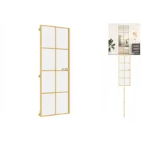 vidaXL Innentür Schlank Golden 76x201,5 cm Hartglas und Aluminium