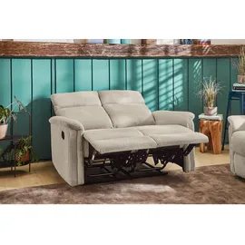 luma-home Relax Sofa 2-Sitzer Couch Federkern Liegefunktion verstellbar Bezug Cord Beige / 15505 - 2 Jahre Gewährleistung - mind. 14 Tage Rückgaberecht - Beige