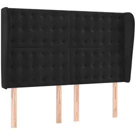 vidaXL Boxspringbett mit Matratze & LED Schwarz 140x200 cm Samt