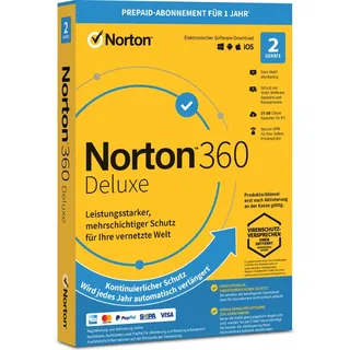 NortonLifeLock Norton 360 Deluxe 1 Jahr ESD 2 Geräte DE Win Mac Android iOS