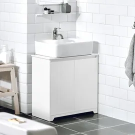 SoBuy Waschbeckenunterschrank Badezimmer Schrank Waschtisch Unterschrank Badezimmerschrank Badezimmermöbel Weiß Bht ca. 60x60x30cm