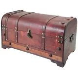HMF Vintage Holztruhe mit Schloss 54 x 28 x 30 cm 1-tlg. braun