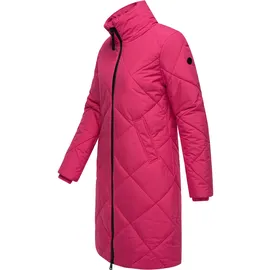 Ragwear Damen, Wintermantel Warmer wasserdichter Steppmantel lang mit abnehmbarer Kapuze Rebela YOUMODO Fuchsia Gr. S - S