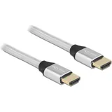 DeLock Ultra High Speed HDMI Kabel 48 Gbps 8K 60 Hz Silber 1 m Zertifiziert