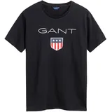 GANT T-Shirt Jungen T-Shirt 1er Pack Baumwolle Shield Logo (Packung, 1er Pack) schwarz 170
