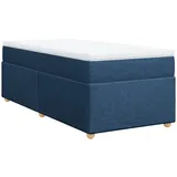 vidaXL Boxspringbett mit Matratze Blau 90x200 cm Stoff