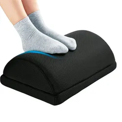 Intirilife Fußstütze Fußablage mit Memory Schaum und Überzug in Schwarz - 44 x 30 x 15 cm - Fußkissen Höhenverstellbar Ergonomisch Stützkissen Fußbank