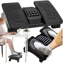 OEM Ergonomische Fußstütze Büro Fußablage Verstellbar Massagefunktion Rutschfest Schwarz 43x32 cm - Schwarz