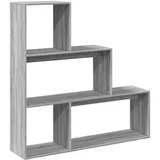 vidaXL Raumteiler-Bücherregal 3 Stufen Grau Sonoma 123x29x123 cm