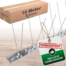 PRIOstahl Taubenabwehr Vogelschutz 2-reihig 10 Meter (10 x 100cm) Spikes aus Edelstahl