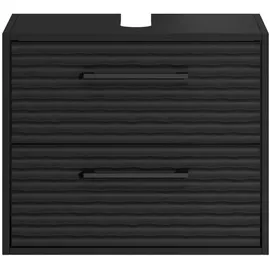 Badplaats Waschbeckenunterschrank Etna 60 x 35 cm Schwarz Matt - Hängender Badezimmerschrank mit 2 Schubladen und Montagematerial