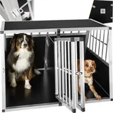 Tectake tectake® Hundetransportbox doppel, mit schräger Rückwand mit schützenden Kunststoffecken