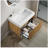 OKWISH Waschtisch mit Wandhalterung (gestreifter Sperrholzschrank mit Schubladen, 1-St., 70*46*50cm) 46 cm x 50 cm x 70 cm