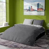 Traumschlaf Kissenbezug Melangebiber 80 x 80 cm Grau