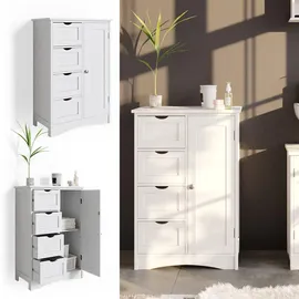 Vicco Bianco Badschrank 55 x 81 cm Weiß MDF/Metall/Massivholz