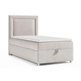 4mybaby GmbH Best for Home Boxspringbett mit Bettkasten Trinity K3-SINGLE 100x200 Bonellfederkern inkl. Topper | Creme | Creme