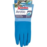 Spontex Arctic Arbeitshandschuhe, für grobe Arbeiten bei Nässe und Kälte, wasserdicht und langlebig, aus Naturlatex, Größe L, 1 Paar, Blau