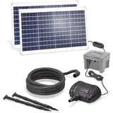 AGI esotec Solar Bachlauf-SET für Gartenteich 70/2800 mit LIFEPO4 AKKU Pumpe 101942