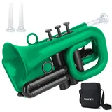 PAMPET Dolphin Pocket Trompete Kunststoff Bb Trompete Standard Trompete für Schüler Anfänger Bb Trompeten Instrument (Grün)