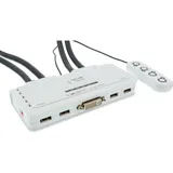 InLine KVM Switch, 4-fach, DVI-D, USB, mit Audio, integr. Kabel