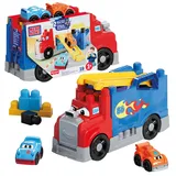 Mattel MEGA BLOKS-Bausteine Fast Tracks Rennwagen-Transporter Spielbausteine 19 Teile) für Kleinkinder,
