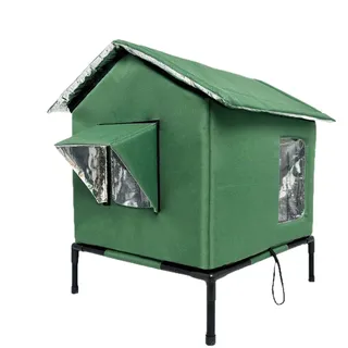 Veasbuu Outdoor Katzenhaus Für Den Winter - Isoliertes Katzenschutzhaus | Faltbares Katzenhaus Mit Wärmeschutz - Für Garten Terrasse Balkon Camping Reise & Wanderungen