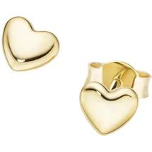 Luigi Merano Paar Ohrstecker LUIGI MERANO "mit kleinen Herzen, bombiert, Gold 375", gold, Ohrringe, Damen, Gelbgold 375