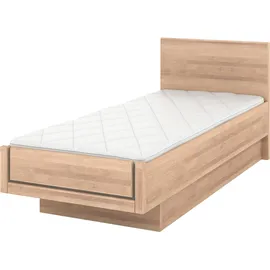 Musterring Holzbett MUSTERRING "Sorrent, Bettgestell, Bettrahmen, teilmassiv Eiche", braun, B:90cm L:220cm, Betten, Bettgestell, Eiche teilmassiv, Liegehöhenverstellung, in schwebender Optik