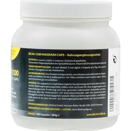 Exvital BCAA 1100 Maximum Caps, Aminosäure, 300 Kapseln in Spitzenqualität, mit Vitamin B6, 1er Pack (1 x 384g)