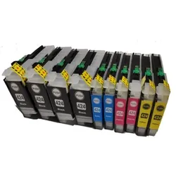 10x Tintenpatronen kompatibel f. DCP-J1200DW  ersetzt Brother LC-424 Tintenpatronen