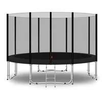 Baunsal® Trampolin Outdoor Ø 305 cm (EXD) schwarz als Komplettset mit Federabdeckung, Sprungmatte, Netz und Leiter - Gartentrampolin Spielzeug für Kinder