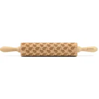 Folkroll 3D-Motiv-Teigrolle, braun, L:43cm, Massivholz, Teigroller, Marienkäfer
