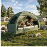 Outsunny Faltzelt Campingbett 4 in 1 Dunkelgrün