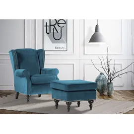 GUTMANN FACTORY Hocker 100% Polyester 55 x 44 x 0 cm Blau/Rot/Türkis