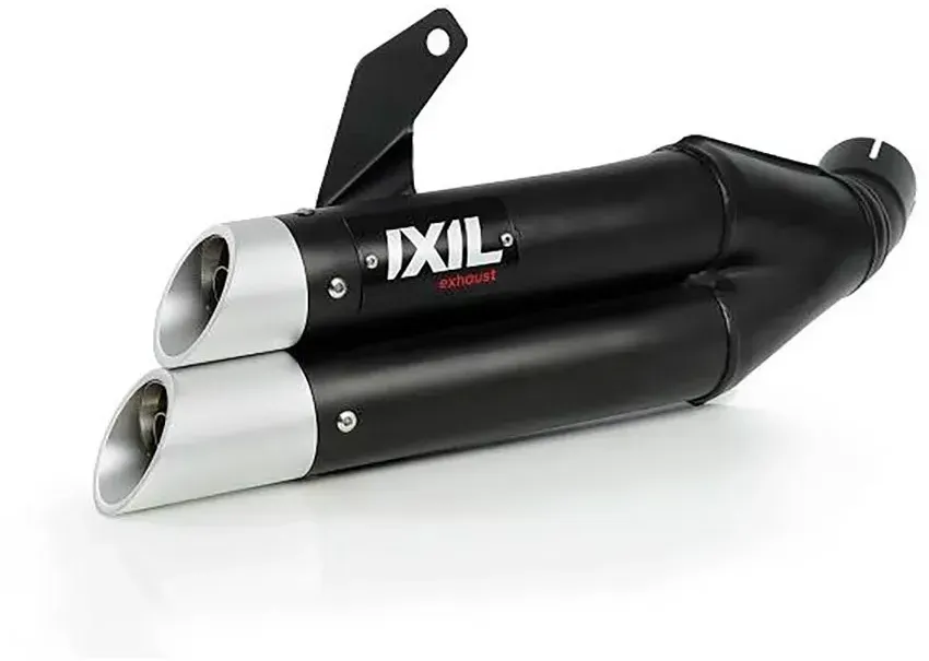 Ixil Dual Hyperlow Xl Honda Cb 500 F 13-15/cb 500 X 13-16/cbr 500 R 13-15 Stainless Steel Homologierter Slip On Schalldämpfer - Black / Silver - Homologated