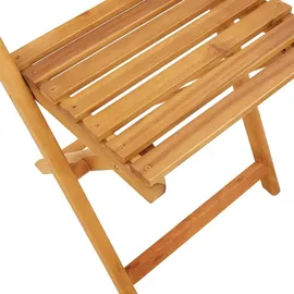 vidaXL 3-tlg. Bistro-Set Beige Stoff und Massivholz