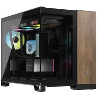 Corsair 2500X Midi-Tower PC-Gehäuse Schwarz, Walnuss