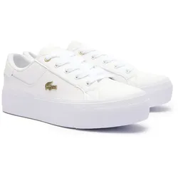 LACOSTE Damen Sneaker - ZIANE PLATFORM, Turnschuhe, Plateau-Sohle, Echtleder Weiß EUR 40
