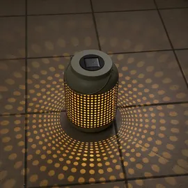 MARELIDA LED Solar Laterne Terassenleuchte Boho Bambus Optik Sensor H: