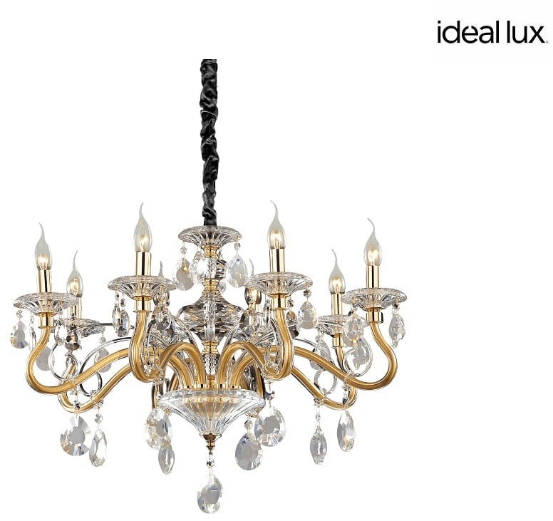 Ideal Lux Kronleuchter NEGRESCO SP8, 8-flammig, E14, transparent IDEA-087764