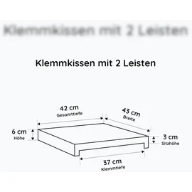 lycce Bankauflage 37 x 37 x 5 cm schwarz 1 St.