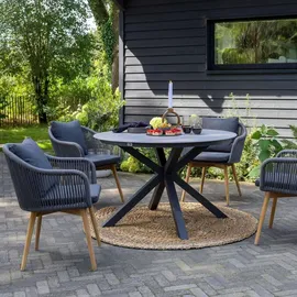 Mr. Deko Solana Rope Gartenstuhl 63 x 63 x 108 cm grau 2 St.
