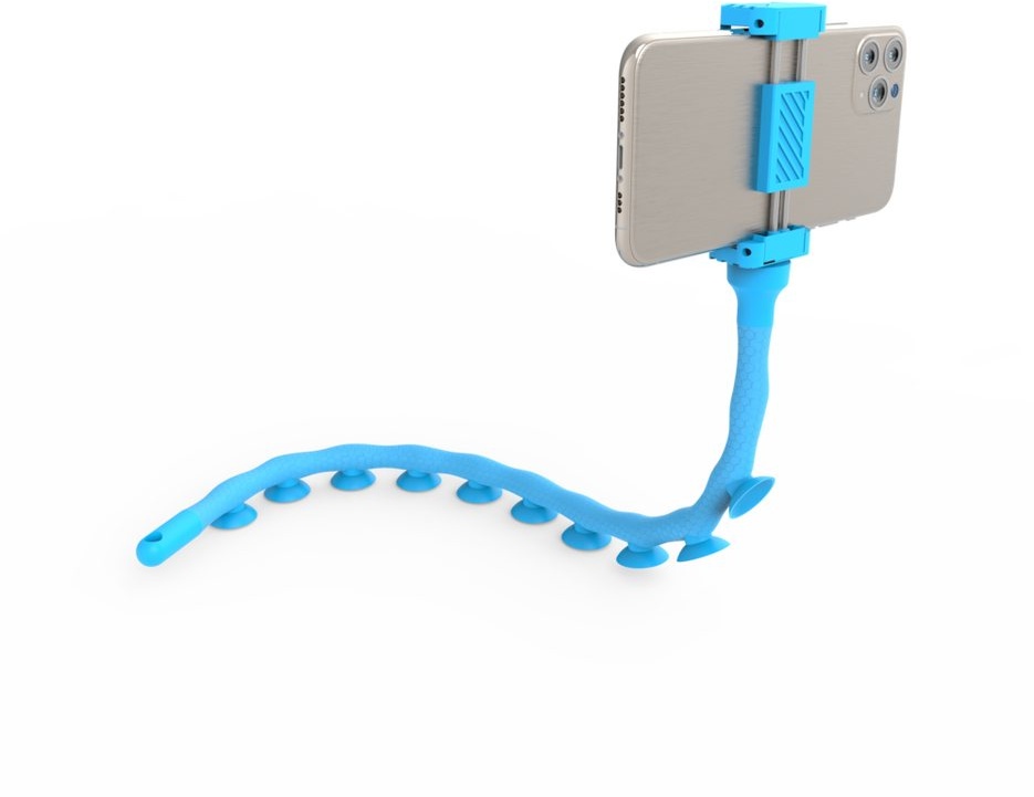 DigiPower Octopus Smartphone-Halterung, (mit Saugnäpfen, 51cm, Halt auf glatten Oberflächen) blau