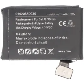 AccuCell Akku passend für Apple Watch 3 38mm, Li-Polymer, 3,82V, 270mAh, 1,0Wh, built-in, ohne Werkzeug