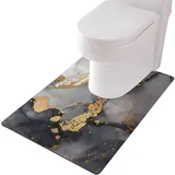ZESLIV WC Vorleger mit Ausschnitt 60 * 90cm rutschfeste Badematte U-Förmige Badezimmerteppich Toilettenmatte Badgarnitur Badteppich