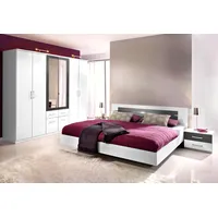 Schlafzimmer-Set RAUCH "Burano" Schlafzimmermöbel-Sets Gr. mit 6-trg. Schrank, schwarz-weiß (weiß, graumetallic) Komplett Schlafzimmer